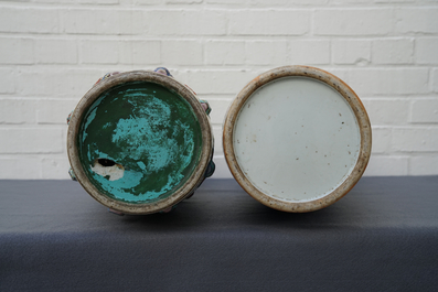 Two Chinese famille rose vases, 19th C.