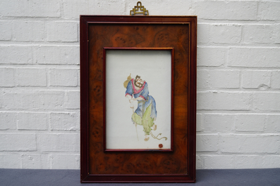 A Chinese famille rose 'Li Tieguai' plaque, 19/20th C.