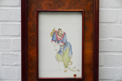 A Chinese famille rose 'Li Tieguai' plaque, 19/20th C.