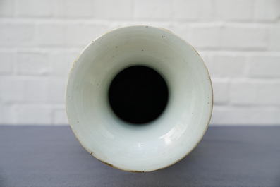 A Chinese famille rose 'warriors' vase, Kangxi mark, 19th C.