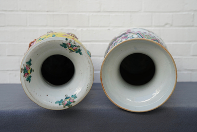 Two Chinese famille rose vases, 19th C.
