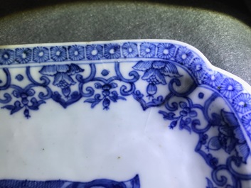 A Chinese blue and white herring dish for the Dutch market, Qianlong