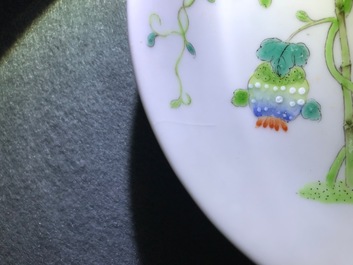 Twaalf borden met balsemperen en bamboe, Qianlong en Guangxu merken, Republiek, 20e eeuw