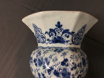 A pair of very large Dutch Delft blue and white vases, first quarter 18th C.