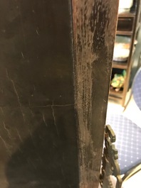 Un panneau en bois laqu&eacute; incrust&eacute; de jade et cloisonn&eacute;, Chine, 18&egrave;me