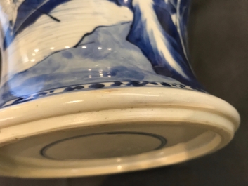 A Chinese blue and white yenyen 'river landscape' vase, Kangxi