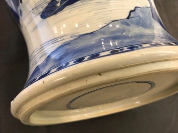A Chinese blue and white yenyen 'river landscape' vase, Kangxi