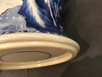 A Chinese blue and white yenyen 'river landscape' vase, Kangxi