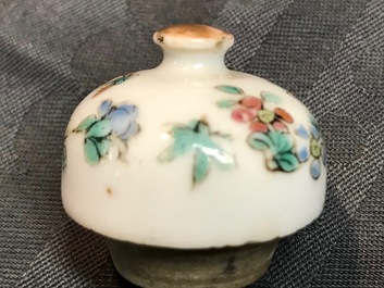 Two Chinese famille rose and qianjiang cai teapots, 19/20th C.
