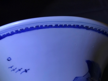 A Chinese blue and white yenyen 'river landscape' vase, Kangxi