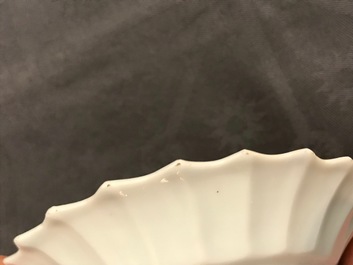A Chinese famille rose cup and saucer with fishermen, Yongzheng