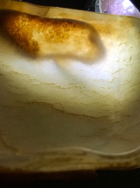 A Chinese lotus-shaped russet jade libation cup, 18/19th C.
