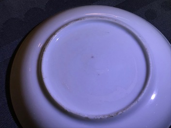 A Chinese Dutch market armorial cup and saucer with the arms of Van Reverhorst, Qianlong
