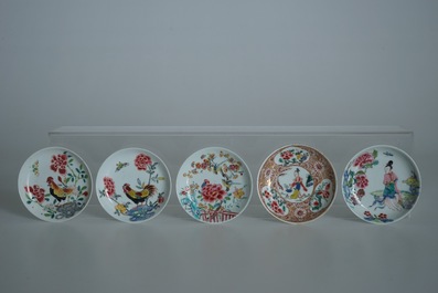 A lot of 33 Chinese famille rose cups and 27 saucers, Yongzheng/Qianlong