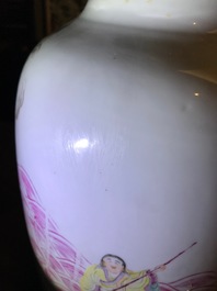 A Chinese famille rose 'Immortals' vase, Republic, 20th C.