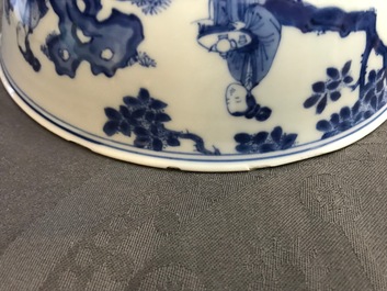 A Chinese blue and white 'Cao sisters' bowl, Chenghua mark, Kangxi