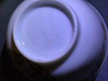 A Chinese Dutch market armorial cup and saucer with the arms of Van Reverhorst, Qianlong