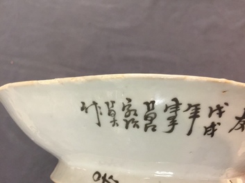 Four Chinese qianjiang cai wares, 19/20th C.