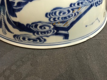 A Chinese blue and white 'Cao sisters' bowl, Chenghua mark, Kangxi