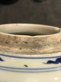 A fine Chinese blue and white ginger jar, Kangxi
