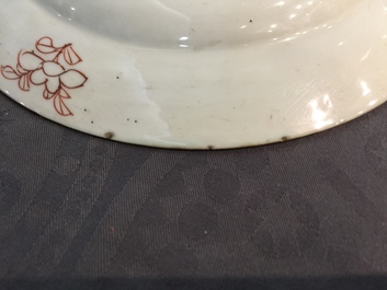 Six Chinese famille rose plates with floral design, Qianlong
