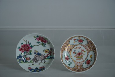 A lot of 33 Chinese famille rose cups and 27 saucers, Yongzheng/Qianlong