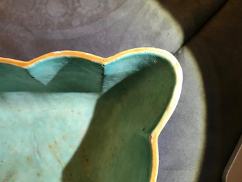 Two Chinese famille rose bowls and a wall hanging vase, 19th C.
