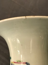 A Chinese famille rose 'warriors' vase, Kangxi mark, 19th C.