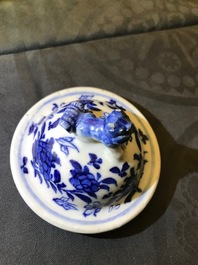 A Chinese blue and white five-piece garniture with dragons, Kangxi marks, 19th C.