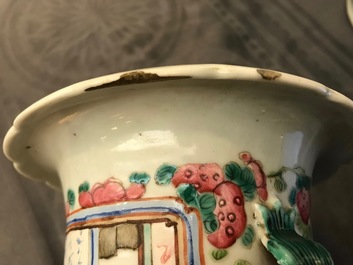 Drie Chinese famille rose vazen, 19e eeuw