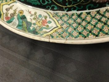 A pair of large Chinese famille noire vases and covers, 19/20th C.