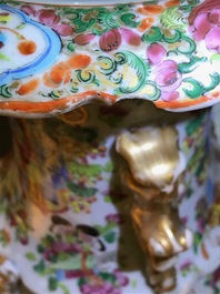 Two Chinese famille rose vases with court scenes, 19th C.