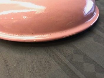 A gilt bronze-mounted monochrome pink bowl and cover, Samson, Paris, 19th C.