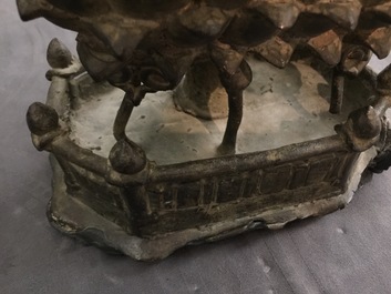 A Chinese bronze figure of Buddha Shakyamuni on lotus throne, Ming
