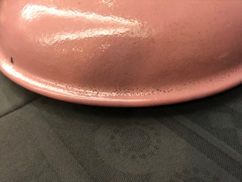 A gilt bronze-mounted monochrome pink bowl and cover, Samson, Paris, 19th C.