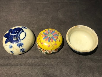 Eight Chinese blue and white, famille rose and qianjiang cai vases, 19/20th C.
