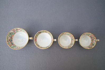 A Chinese Canton Mandarin famille rose 34-piece tea service, Daoguang