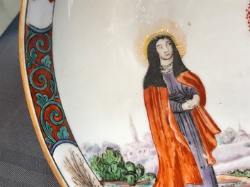 A Chinese famille rose 'Crucifixion' plate, Qianlong
