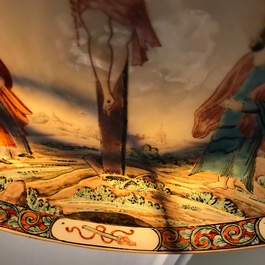 A Chinese famille rose 'Crucifixion' plate, Qianlong