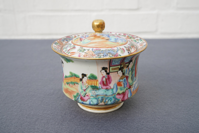 A Chinese Canton Mandarin famille rose 34-piece tea service, Daoguang