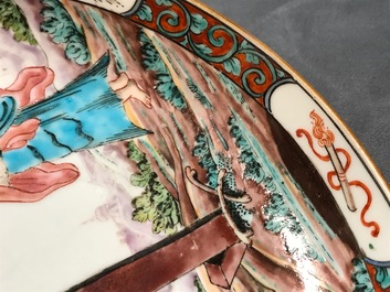 A Chinese famille rose 'Crucifixion' plate, Qianlong