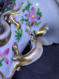 Six Chinese Canton famille rose vases, 19th C.