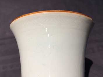 A Chinese blanc de Chine vase with underglaze design, Transitional period