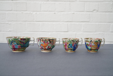 A Chinese Canton Mandarin famille rose 34-piece tea service, Daoguang