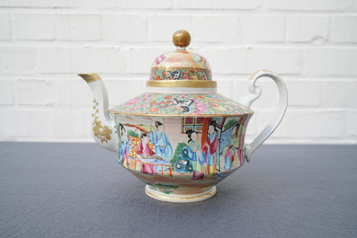 A Chinese Canton Mandarin famille rose 34-piece tea service, Daoguang