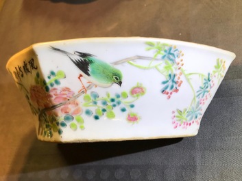 Neuf pi&egrave;ces en porcelaine de Chine qianjiang cai, 19/20&egrave;me