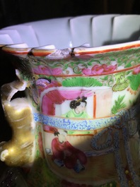 Six Chinese Canton famille rose vases, 19th C.