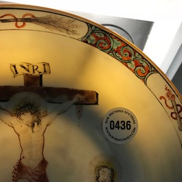 A Chinese famille rose 'Crucifixion' plate, Qianlong