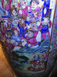 A massive Chinese famille rose court scene vase, 19th C.