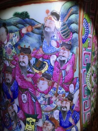 A massive Chinese famille rose court scene vase, 19th C.